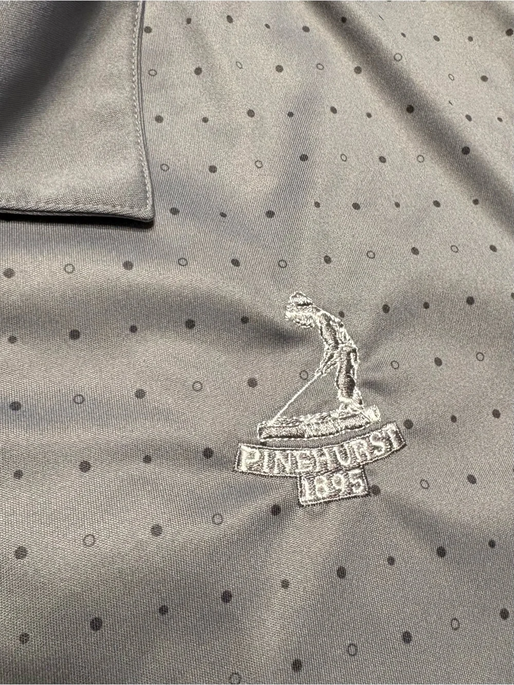 adidas Pinehurst Gray Polo Shirt with Microdot Pattern